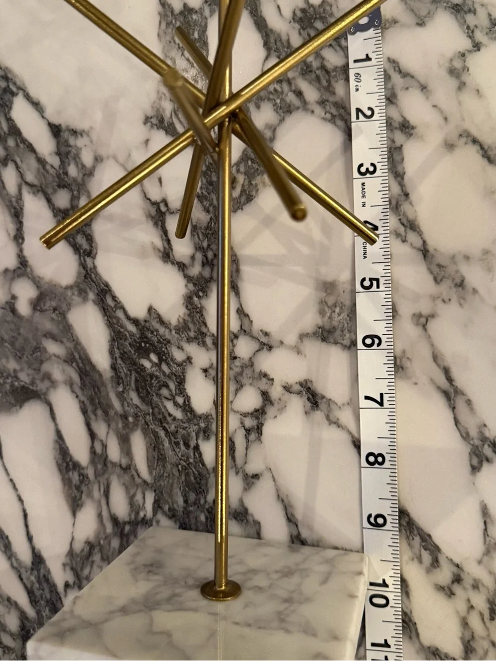 Studio McGee Threshold Tall Brass & Marble Starburst Object 10.25